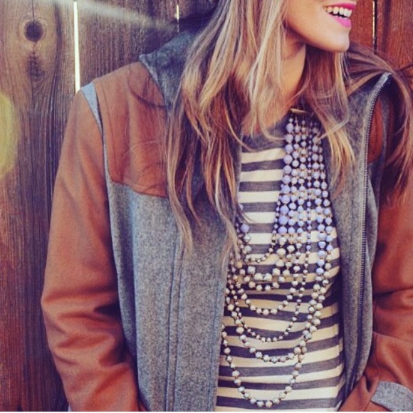 Boden Gray and tan winter coat 🧥 US 8 - Picture 3 of 3